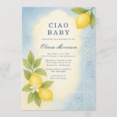 Elegant Ciao Baby Italian Baby Shower 招待状 (正面)