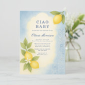 Elegant Ciao Baby Italian Baby Shower 招待状 (スタンド正面)
