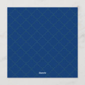 Elegant Citrus Blue Gold Floral Wedding 招待状 (裏面)