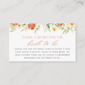 Elegant Citrus Floral Bridal Shower Recipe Request エンクロージャーカード (正面)