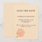Elegant Citrus Grapefruit Wedding Save the Date 招待状 (正面/裏面)