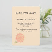 Elegant Citrus Grapefruit Wedding Save the Date 招待状 (スタンド正面)