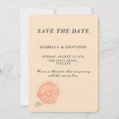 Elegant Citrus Grapefruit Wedding Save the Date 招待状 (正面)