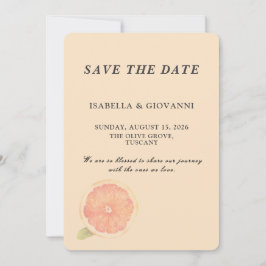 Elegant Citrus Grapefruit Wedding Save the Date 招待状
