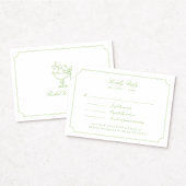 Elegant Citrus Green Double Frame Wedding RSVP Car