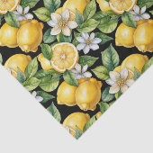 Elegant Citrus Lemon Floral Pattern 薄葉紙 (詳細)