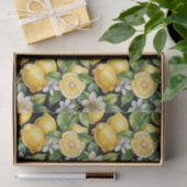Elegant Citrus Lemon Floral Pattern 薄葉紙 (ギフト)