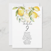 Elegant citrus table number seating chart cards (正面)