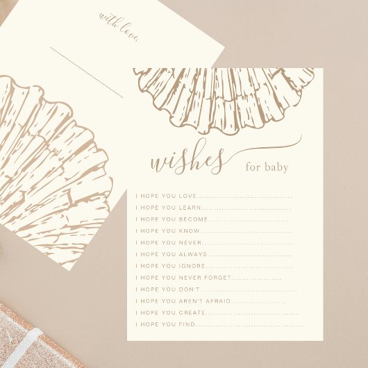 Elegant Clamshell Wishes For Baby Beige Shower Gam