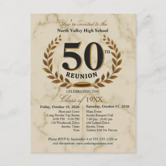 Elegant Class of 1976 50th High School Reunion ポストカード