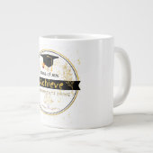 Elegant Class of 2026 Graduation Gold Floral Coffe ジャンボコーヒーマグカップ (正面右)
