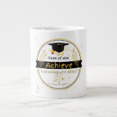 Elegant Class of 2026 Graduation Gold Floral Coffe ジャンボコーヒーマグカップ (正面)