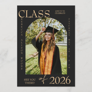 Elegant Class of 2026 Graduation Invite 招待状