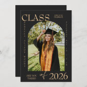 Elegant Class of 2026 Graduation Invite 招待状 (正面/裏面)