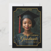 Elegant Class of 2026 Portrait Graduation 案内状 (正面)