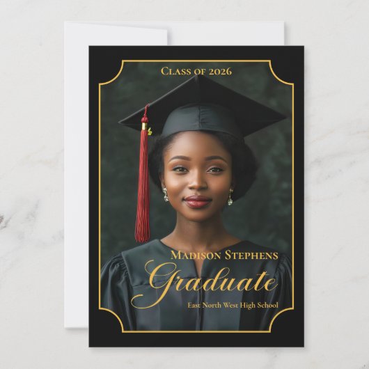 Elegant Class of 2026 Portrait Graduation 案内状 (正面)