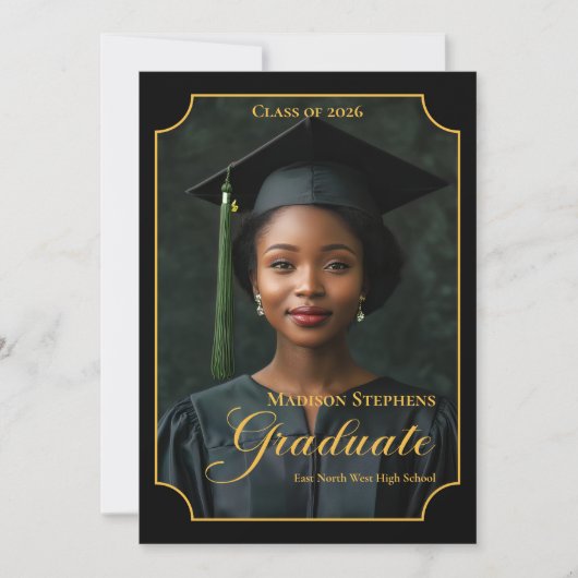Elegant Class of 2026 Portrait Graduation 案内状 (正面)