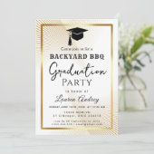 Elegant Class of 2027 Grad Party Invite with Gold  招待状 (スタンド正面)