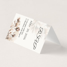 Elegant Classic Beige Magnolia RSVP Card