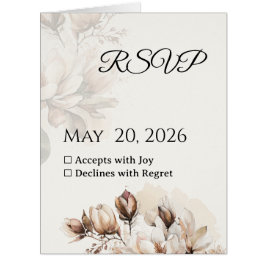 Elegant Classic Beige Magnolia RSVP Card
