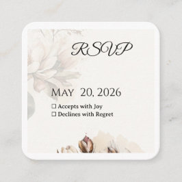 Elegant Classic Beige Magnolia RSVP Card エンクロージャーカード