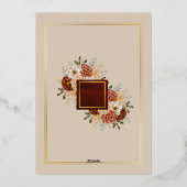 Elegant Classic being & brown wedding invitations  箔招待状 (裏面)