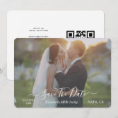 Elegant Classic Black and White Caligraphy Wedding セーブザデート (正面/裏面)