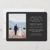 Elegant Classic Black and White Caligraphy Wedding セーブザデート (裏面)