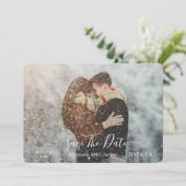 Elegant Classic Black and White Caligraphy Wedding セーブザデート (スタンド正面)