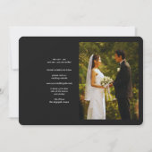 Elegant Classic Black and White Caligraphy Wedding セーブザデート (裏面)