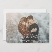 Elegant Classic Black and White Caligraphy Wedding セーブザデート (正面)