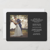 Elegant Classic Black and White Caligraphy Wedding セーブザデート (裏面)