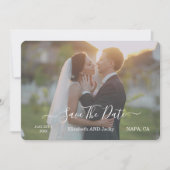 Elegant Classic Black and White Caligraphy Wedding セーブザデート (正面)