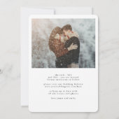 Elegant Classic Black and White Caligraphy Wedding セーブザデート (裏面)