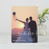 Elegant Classic Black and White Caligraphy Wedding セーブザデート (スタンド正面)