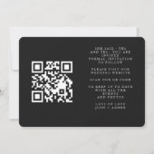 Elegant Classic Black and White Caligraphy Wedding セーブザデート (裏面)