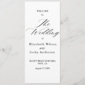 Elegant Classic Black and White Caligraphy Wedding プログラム (正面)