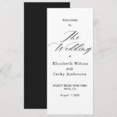 Elegant Classic Black and White Caligraphy Wedding プログラム (正面/裏面)