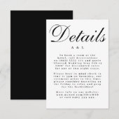 Elegant Classic Black and White Caligraphy Wedding 出欠カード (正面/裏面)