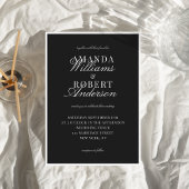 Elegant Classic Black and White Old Money Wedding 招待状