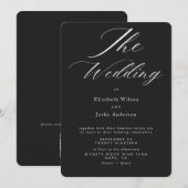 Elegant Classic Black and White QR code Wedding 招待状 (正面/裏面)