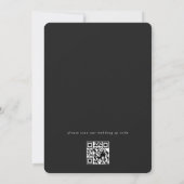 Elegant Classic Black and White QR code Wedding 招待状 (裏面)