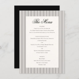 Elegant Classic Black Cream White Wedding Dinner メニュー