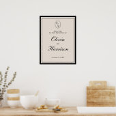 Elegant Classic Black Welcome to Our Wedding Sign ポスター (キッチン)