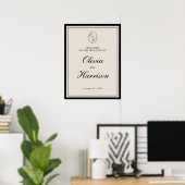 Elegant Classic Black Welcome to Our Wedding Sign ポスター (ホームオフィス)