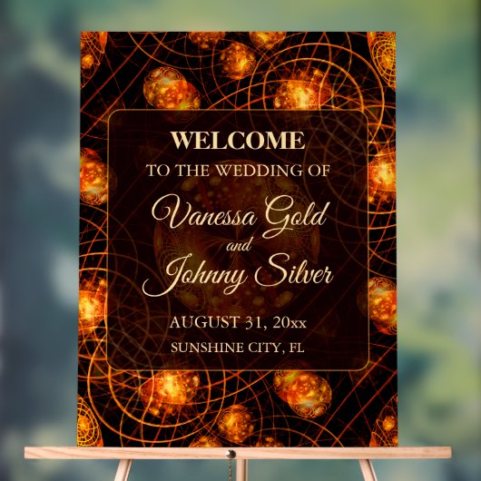 Elegant Classic Boho Modern Gold #901 Wedding アクリルサイン (ニュートラル)