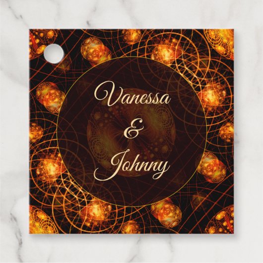 Elegant Classic Boho Modern Gold #901 Wedding フェイバータグ (正面)