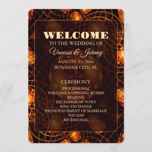 Elegant Classic Boho Modern Gold #901 Wedding プログラム (正面)