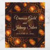 Elegant Classic Boho Modern Gold #901 Wedding ワインラベル (シングルラベル)