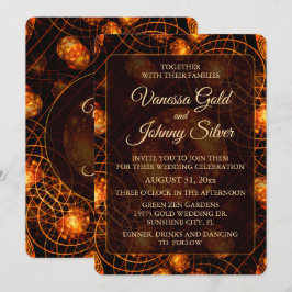 Elegant Classic Boho Modern Gold #901 Wedding 招待状